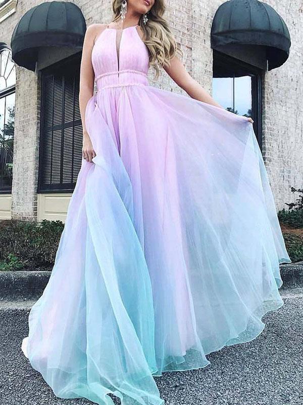 Sleeveless Halter Gradient Maxi Dress - Maxi Dresses - INS | Online Fashion Free Shipping Clothing, Dresses, Tops, Shoes - 30/06/2021 - 40-50 - color-purple