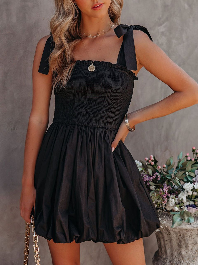 Sleeveless High Waist Lace-up Dress - Mini Dresses - INS | Online Fashion Free Shipping Clothing, Dresses, Tops, Shoes - 14/07/2021 - 20-30 - color-black