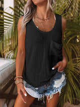 Sleeveless Knitted Pocket T-shirt Fashion Vests - Tank Tops - INS | Online Fashion Free Shipping Clothing, Dresses, Tops, Shoes - 19/05/2021 - Color_Black - Color_Gray