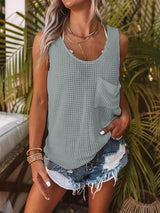 Sleeveless Knitted Pocket T-shirt Fashion Vests - Tank Tops - INS | Online Fashion Free Shipping Clothing, Dresses, Tops, Shoes - 19/05/2021 - Color_Black - Color_Gray