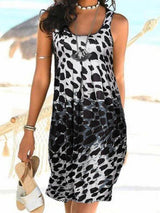 Sleeveless Leopard Gradient Sling Dress - Mini Dresses - INS | Online Fashion Free Shipping Clothing, Dresses, Tops, Shoes - 10-20 - 27/07/2021 - color-black