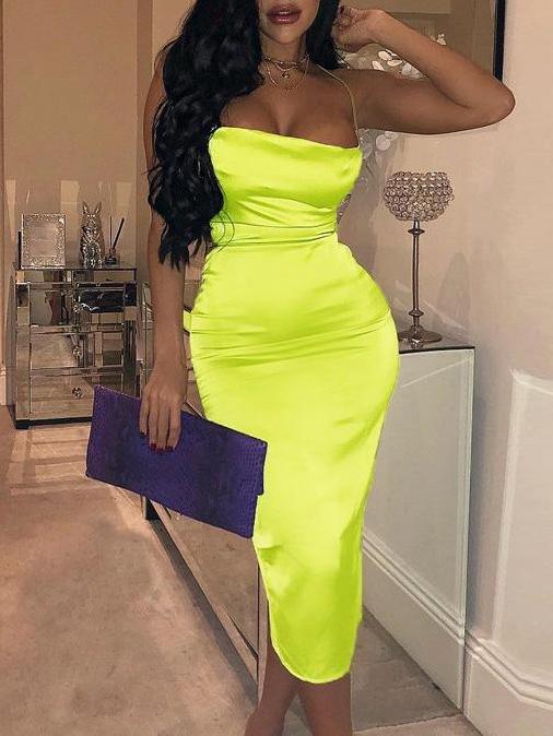 Sleeveless Tight-fitting Dress With Halter Strap - Bodycon Dresses - INS | Online Fashion Free Shipping Clothing, Dresses, Tops, Shoes - 17/05/2021 - 20-30 - Category_Bodycon Dresses