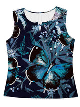 Sleeveless V-neck Butterfly Print Tank Top - Tanks - INS | Online Fashion Free Shipping Clothing, Dresses, Tops, Shoes - 05/06/2021 - Category_Tanks - Color_Black