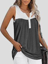 Sleeveless V-Neck Button Paneling Tank Tops - Tank Tops - INS | Online Fashion Free Shipping Clothing, Dresses, Tops, Shoes - 10-20 - 19/06/2021 - Category_Tank Tops