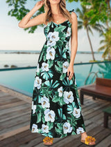 Slim Floral Sling Dress - Maxi Dresses - INS | Online Fashion Free Shipping Clothing, Dresses, Tops, Shoes - 20-30 - 22/06/2021 - color-blue