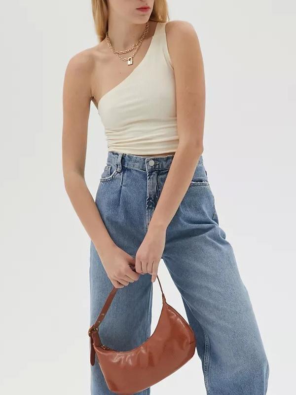 Slim One-shoulder Open Back Short Shirt - Blouses - INS | Online Fashion Free Shipping Clothing, Dresses, Tops, Shoes - 14/04/2021 - BLO210414202 - Blouses