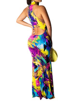 Slim Print Beach Evening Maxi Dress - Maxi Dresses - INS | Online Fashion Free Shipping Clothing, Dresses, Tops, Shoes - 14/05/2021 - 140521 - Color_Blue