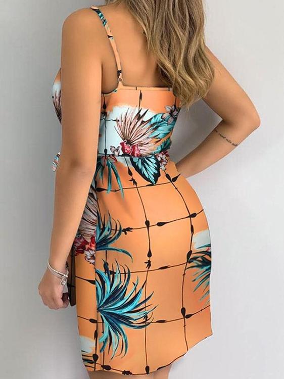 Slim V-neck Print Strapless Dress - Mini Dresses - INS | Online Fashion Free Shipping Clothing, Dresses, Tops, Shoes - 15/06/2021 - Color_Black - Color_Green