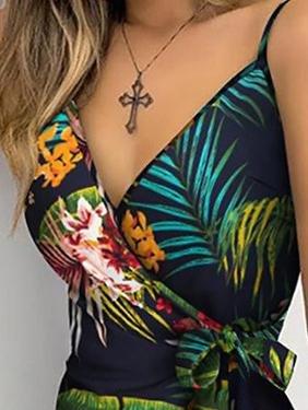 Slim V-neck Print Strapless Dress - Mini Dresses - INS | Online Fashion Free Shipping Clothing, Dresses, Tops, Shoes - 15/06/2021 - Color_Black - Color_Green