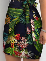 Slim V-neck Print Strapless Dress - Mini Dresses - INS | Online Fashion Free Shipping Clothing, Dresses, Tops, Shoes - 15/06/2021 - Color_Black - Color_Green