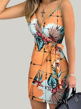 Slim V-neck Print Strapless Dress - Mini Dresses - INS | Online Fashion Free Shipping Clothing, Dresses, Tops, Shoes - 15/06/2021 - Color_Black - Color_Green