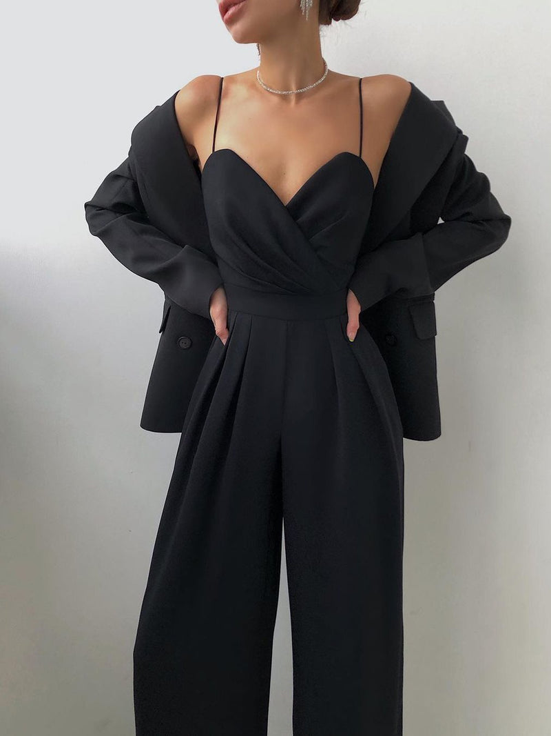 Sling Waist Straight Mopping Minimalist Jumpsuit - Jumpsuits & Rompers - INS | Online Fashion Free Shipping Clothing, Dresses, Tops, Shoes - 02/07/2021 - 30-40 - Bottom