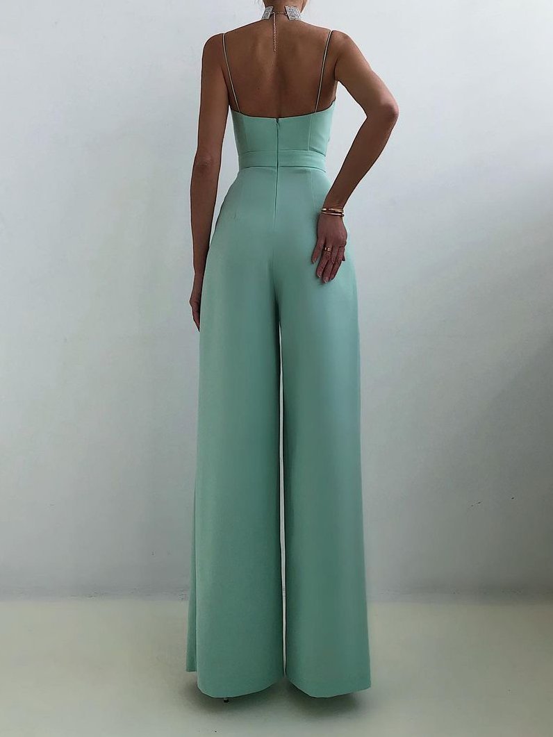 Sling Waist Straight Mopping Minimalist Jumpsuit - Jumpsuits & Rompers - INS | Online Fashion Free Shipping Clothing, Dresses, Tops, Shoes - 02/07/2021 - 30-40 - Bottom