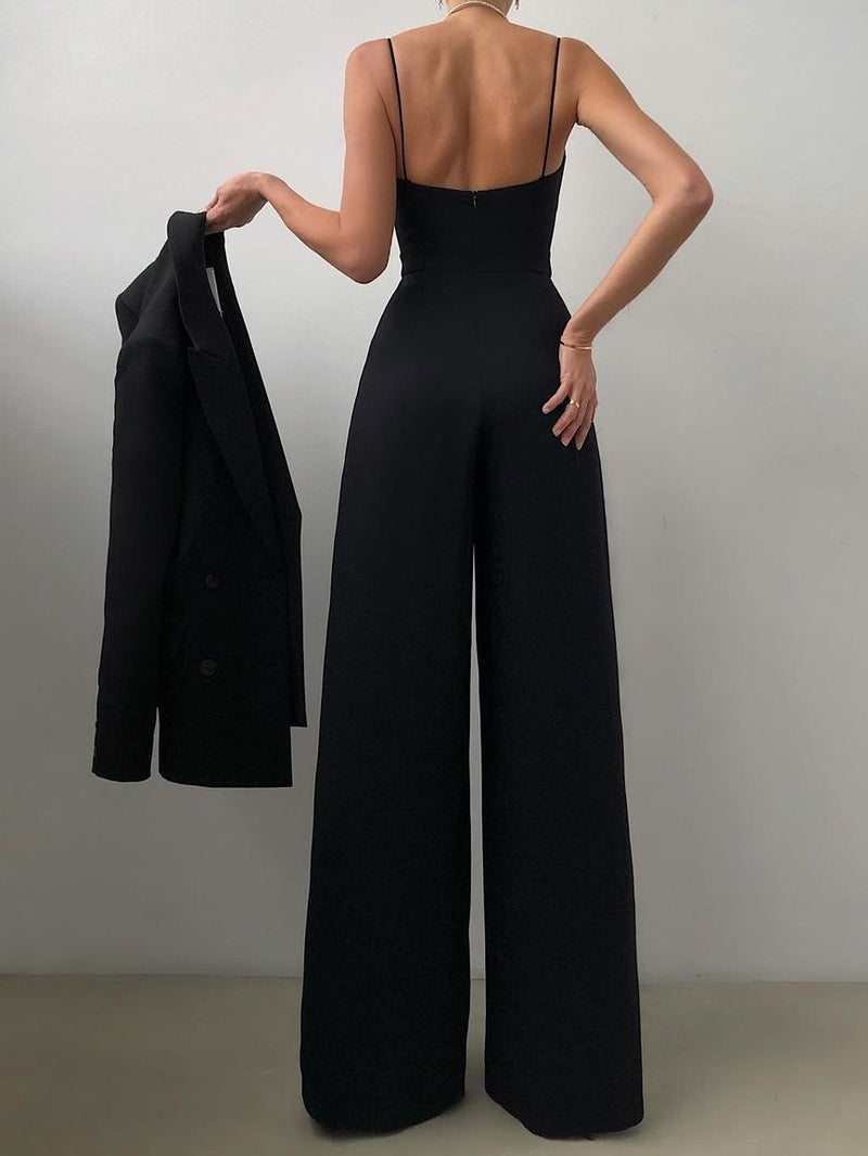 Sling Waist Straight Mopping Minimalist Jumpsuit - Jumpsuits & Rompers - INS | Online Fashion Free Shipping Clothing, Dresses, Tops, Shoes - 02/07/2021 - 30-40 - Bottom