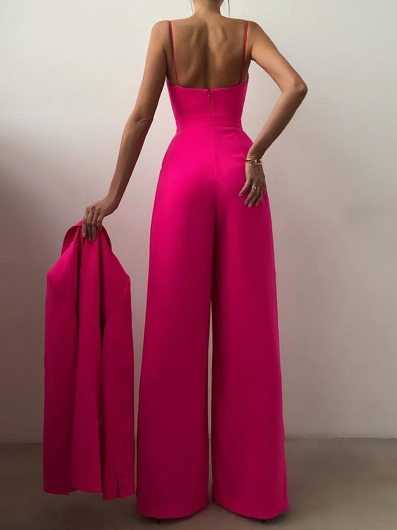 Sling Waist Straight Mopping Minimalist Jumpsuit - Jumpsuits & Rompers - INS | Online Fashion Free Shipping Clothing, Dresses, Tops, Shoes - 02/07/2021 - 30-40 - Bottom