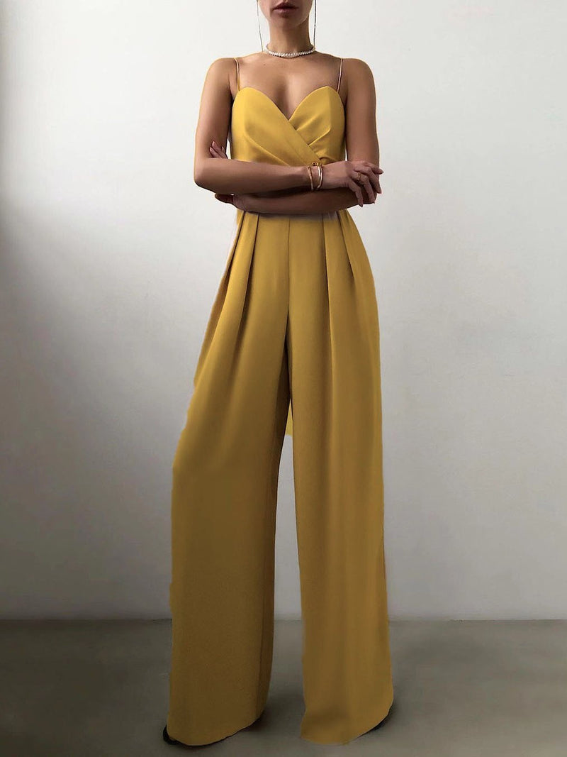 Sling Waist Straight Mopping Minimalist Jumpsuit - Jumpsuits & Rompers - INS | Online Fashion Free Shipping Clothing, Dresses, Tops, Shoes - 02/07/2021 - 30-40 - Bottom