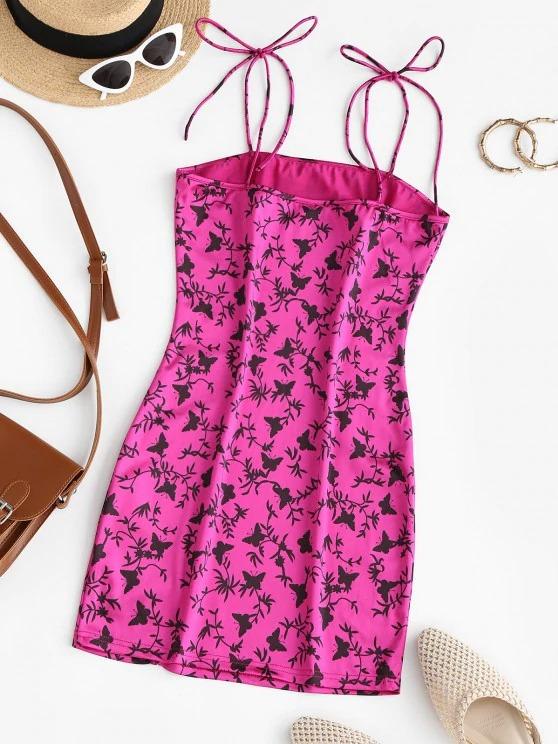Slit Butterfly Print Mini Bodycon Dress - INS | Online Fashion Free Shipping Clothing, Dresses, Tops, Shoes
