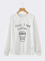 Slogan & Cartoon Graphic Sweatshirt - INS | Online Fashion Free Shipping Clothing, Dresses, Tops, Shoes