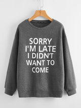 Slogan Graphic Drop Shoulder Sweatshirt - INS | Online Fashion Free Shipping Clothing, Dresses, Tops, Shoes