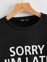 Slogan Graphic Drop Shoulder Sweatshirt - INS | Online Fashion Free Shipping Clothing, Dresses, Tops, Shoes