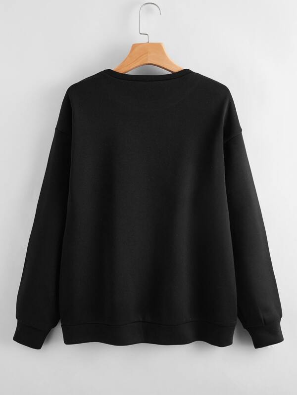 Slogan Graphic Drop Shoulder Sweatshirt - INS | Online Fashion Free Shipping Clothing, Dresses, Tops, Shoes