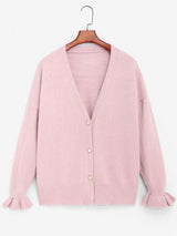 Slouchy Ruffled Cuffs Cardigan - INS | Online Fashion Free Shipping Clothing, Dresses, Tops, Shoes