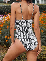 Snake Print Leopard Print One-piece Swimsuit - Swimsuits - INS | Online Fashion Free Shipping Clothing, Dresses, Tops, Shoes - 14/04/2021 - Colour_Leopard - Colour_Snake