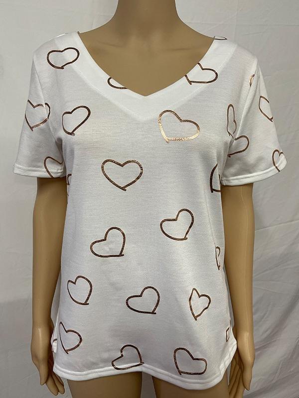 Soft Solid Color V-neck Short Sleeve Top - T-Shirts - INS | Online Fashion Free Shipping Clothing, Dresses, Tops, Shoes - 31/05/2021 - Color_White - LXQ