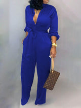 Solid Buttoned Pocket Casual Jumpsuit - Jumpsuits & Rompers - INS | Online Fashion Free Shipping Clothing, Dresses, Tops, Shoes - 29/04/2021 - Color_Black - Color_Blue