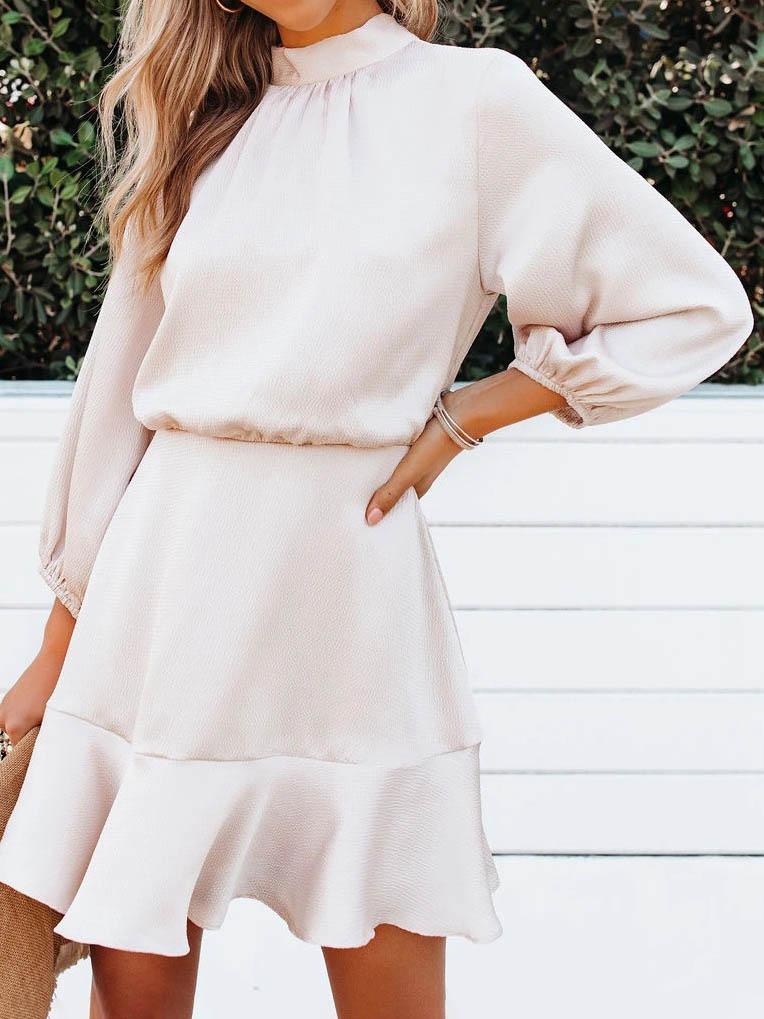 Solid Color Back Straps Mini Dress - Mini Dresses - INS | Online Fashion Free Shipping Clothing, Dresses, Tops, Shoes - 09/06/2021 - Color_Black - Color_Pink