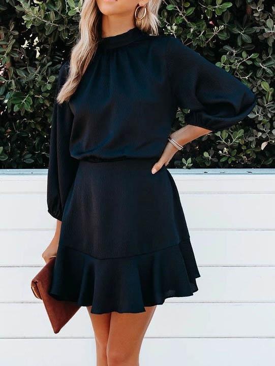 Solid Color Back Straps Mini Dress - Mini Dresses - INS | Online Fashion Free Shipping Clothing, Dresses, Tops, Shoes - 09/06/2021 - Color_Black - Color_Pink