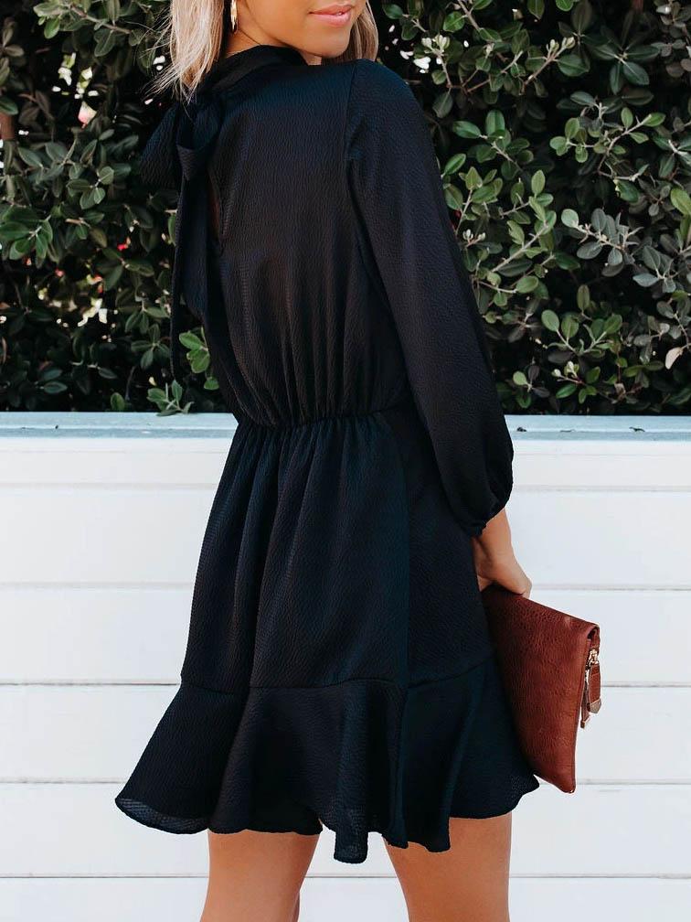 Solid Color Back Straps Mini Dress - Mini Dresses - INS | Online Fashion Free Shipping Clothing, Dresses, Tops, Shoes - 09/06/2021 - Color_Black - Color_Pink