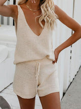 Solid Color Beachy Cutout Pants Suit - INS | Online Fashion Free Shipping Clothing, Dresses, Tops, Shoes
