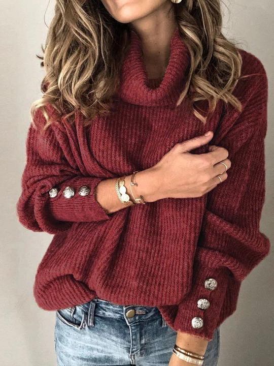 Solid Color Knit Sweater - INS | Online Fashion Free Shipping Clothing, Dresses, Tops, Shoes