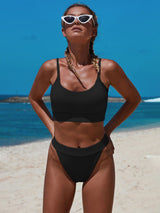 Solid Color Large Size High Waist Split Triangle Bikini - Bikinis - INS | Online Fashion Free Shipping Clothing, Dresses, Tops, Shoes - 05/05/2021 - BIK210505188 - Category_Bikinis