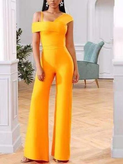 Solid Color Sling Wide Leg Jumpsuit - Jumpsuits - INS | Online Fashion Free Shipping Clothing, Dresses, Tops, Shoes - 24/05/2021 - Color_Yellow - JUM210524173