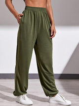 Solid Elastic Waist Sports Pant - INS | Online Fashion Free Shipping Clothing, Dresses, Tops, Shoes