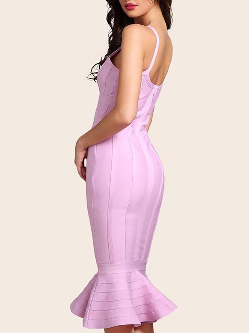 Solid Fishtail Hem Bodycon Slip Dress - Dresses - INS | Online Fashion Free Shipping Clothing, Dresses, Tops, Shoes - 02/05/2021 - Bodycon Dresses - Color_Purple