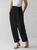 Solid High-waist Pleated Trousers Casual Pants - Pants - INS | Online Fashion Free Shipping Clothing, Dresses, Tops, Shoes - 12/07/2021 - 20-30 - Bottoms