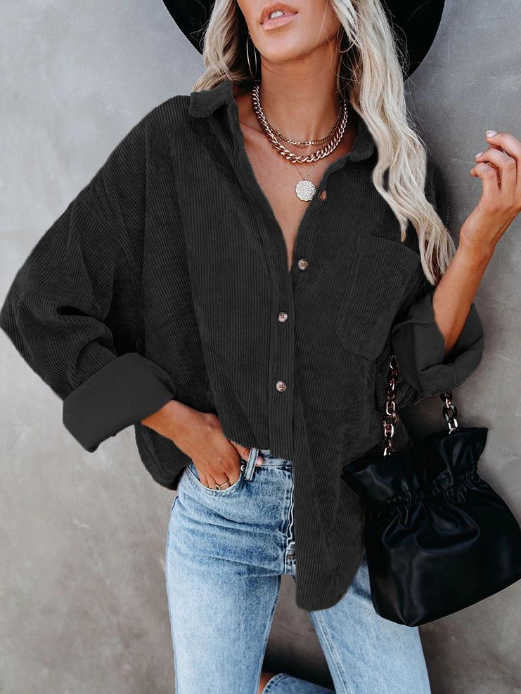 Solid Lapel Pit Strip Casual Jacket - Blouses - INS | Online Fashion Free Shipping Clothing, Dresses, Tops, Shoes - 07/07/2021 - 20-30 - BLO2107071172