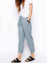 Solid Nine Points Plus Size Loose Thin Women's Trousers - Pants - INS | Online Fashion Free Shipping Clothing, Dresses, Tops, Shoes - 10-20 - 17/07/2021 - BOT2107171114