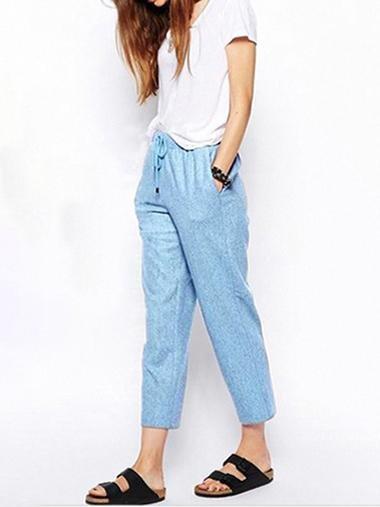 Solid Nine Points Plus Size Loose Thin Women's Trousers - Pants - INS | Online Fashion Free Shipping Clothing, Dresses, Tops, Shoes - 10-20 - 17/07/2021 - BOT2107171114