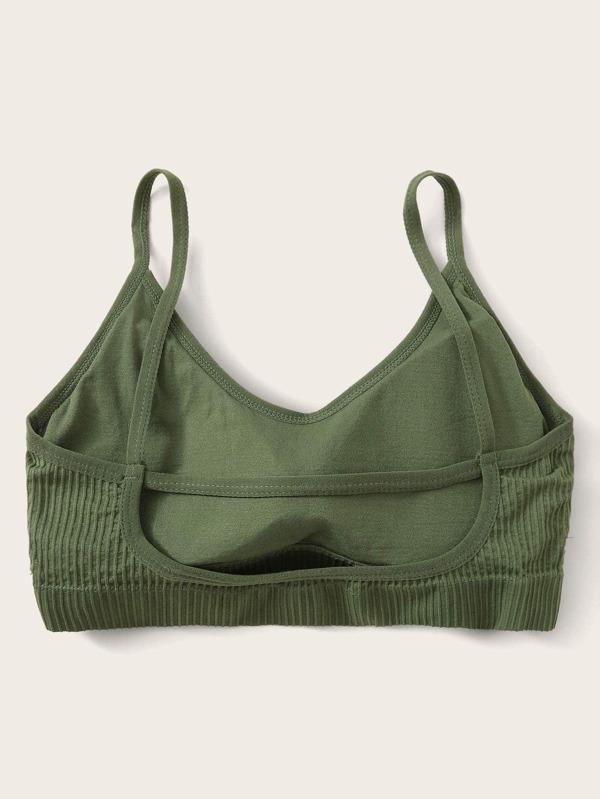 Solid Ribbed Bralette - INS | Online Fashion Free Shipping Clothing, Dresses, Tops, Shoes