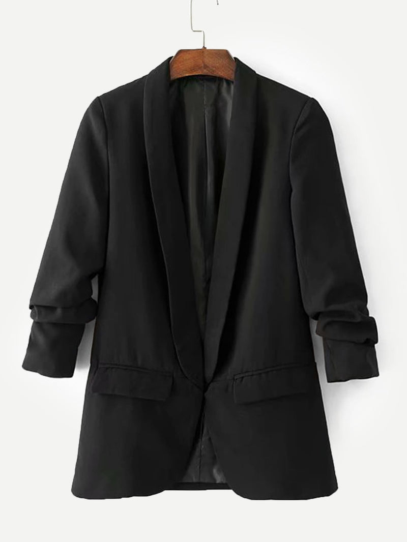 Solid Shawl Collar Blazer - INS | Online Fashion Free Shipping Clothing, Dresses, Tops, Shoes