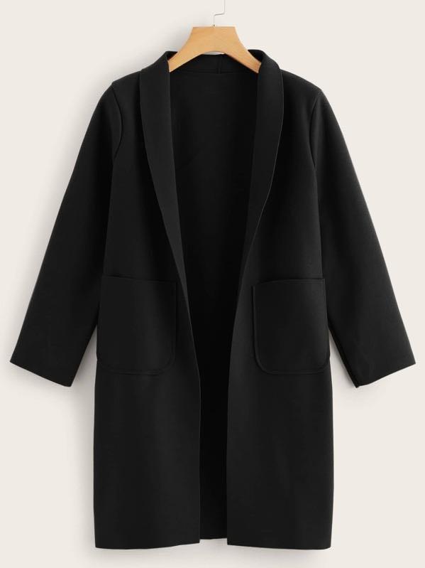 Solid Shawl Collar Dual Pocket Coat - INS | Online Fashion Free Shipping Clothing, Dresses, Tops, Shoes