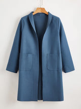 Solid Shawl Collar Dual Pocket Coat - INS | Online Fashion Free Shipping Clothing, Dresses, Tops, Shoes