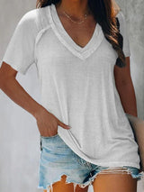 Solid Short Sleeve Loose T-shirts - T-Shirts - INS | Online Fashion Free Shipping Clothing, Dresses, Tops, Shoes - 27/04/2021 - Color_White - Season_Summer