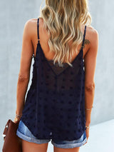 Solid Sling V-neck Lace Stitching Vest - Tank Tops - INS | Online Fashion Free Shipping Clothing, Dresses, Tops, Shoes - 20-30 - 21/07/2021 - color-blue