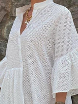 Solid Stand-up Collar Irregular Straight Dress - Mini Dresses - INS | Online Fashion Free Shipping Clothing, Dresses, Tops, Shoes - 18/06/2021 - color-white - Color_White