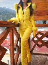 Solid Thermal Cotton Ski Suit Women's Jumpsuit - Jumpsuits & Rompers - INS | Online Fashion Free Shipping Clothing, Dresses, Tops, Shoes - 02/27/2021 - 2XL - 3XL